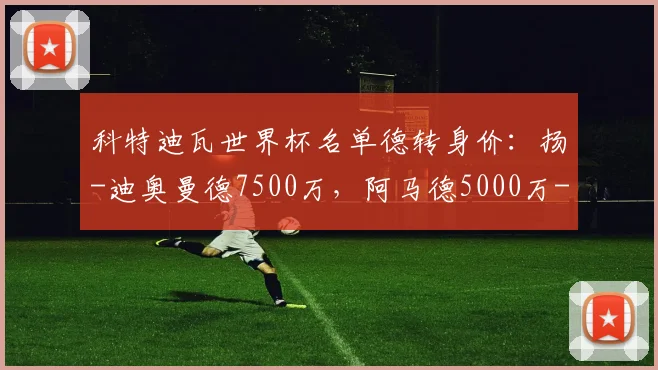 科特迪瓦世界杯名单德转身价：扬-迪奥曼德7500万，阿马德5000万